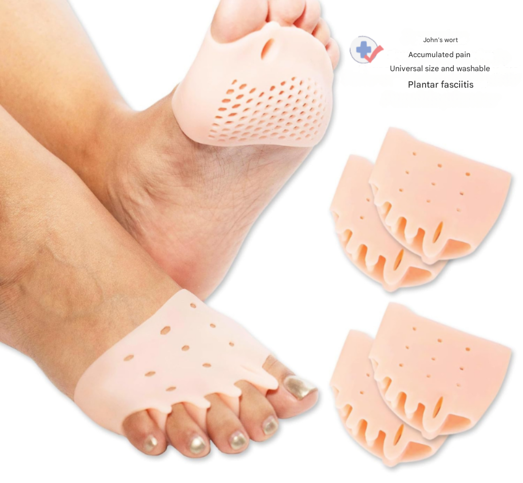 Séparateur d’orteils en silicone avec coussinets en gel pour les soins des pieds, l’alignement des orteils et un confort quotidien à la maison | Sansoti