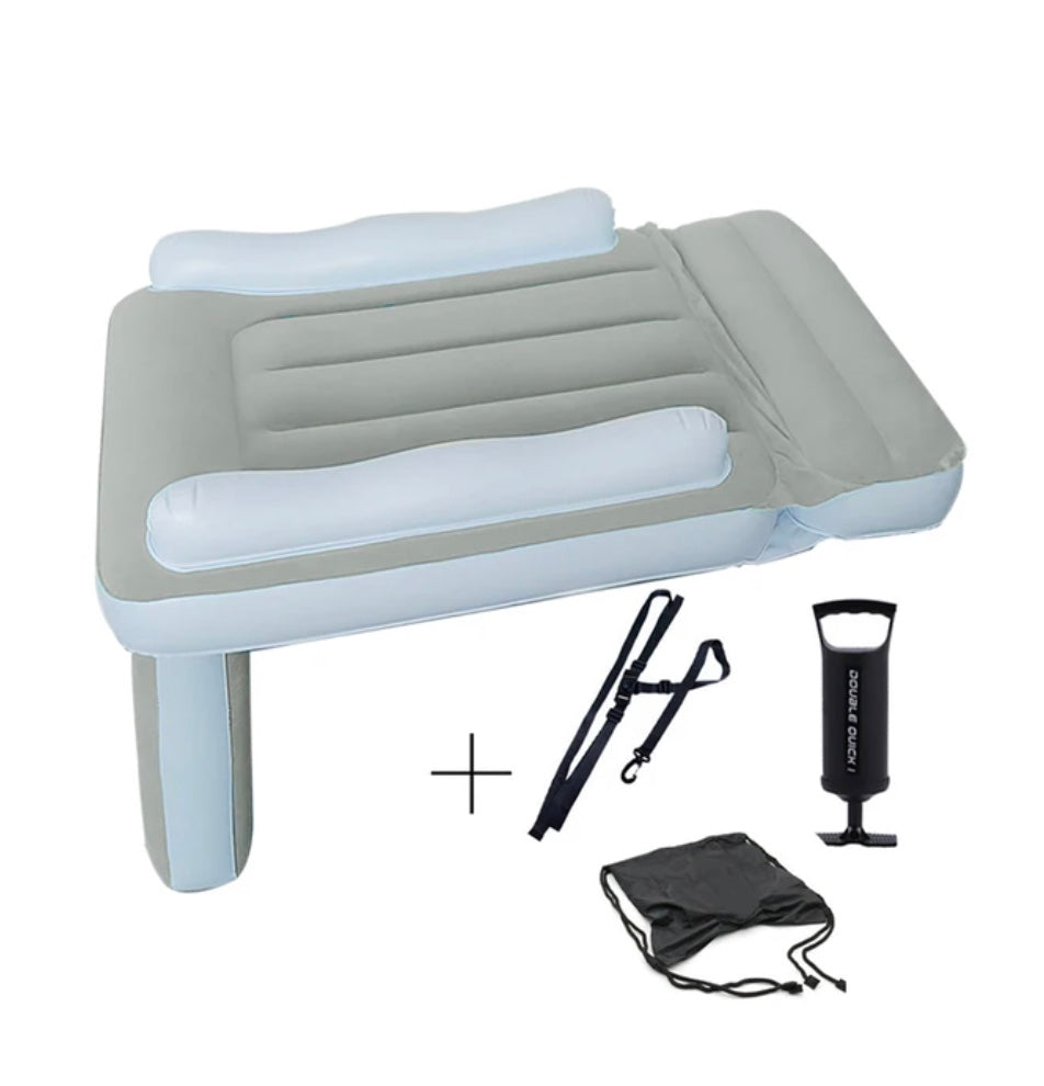 Opblaasbaar vliegtuigbed kind 90 x 45 cm PVC vliegtuigstoel reisbed voor kinderen compact met pomp | Sansoti