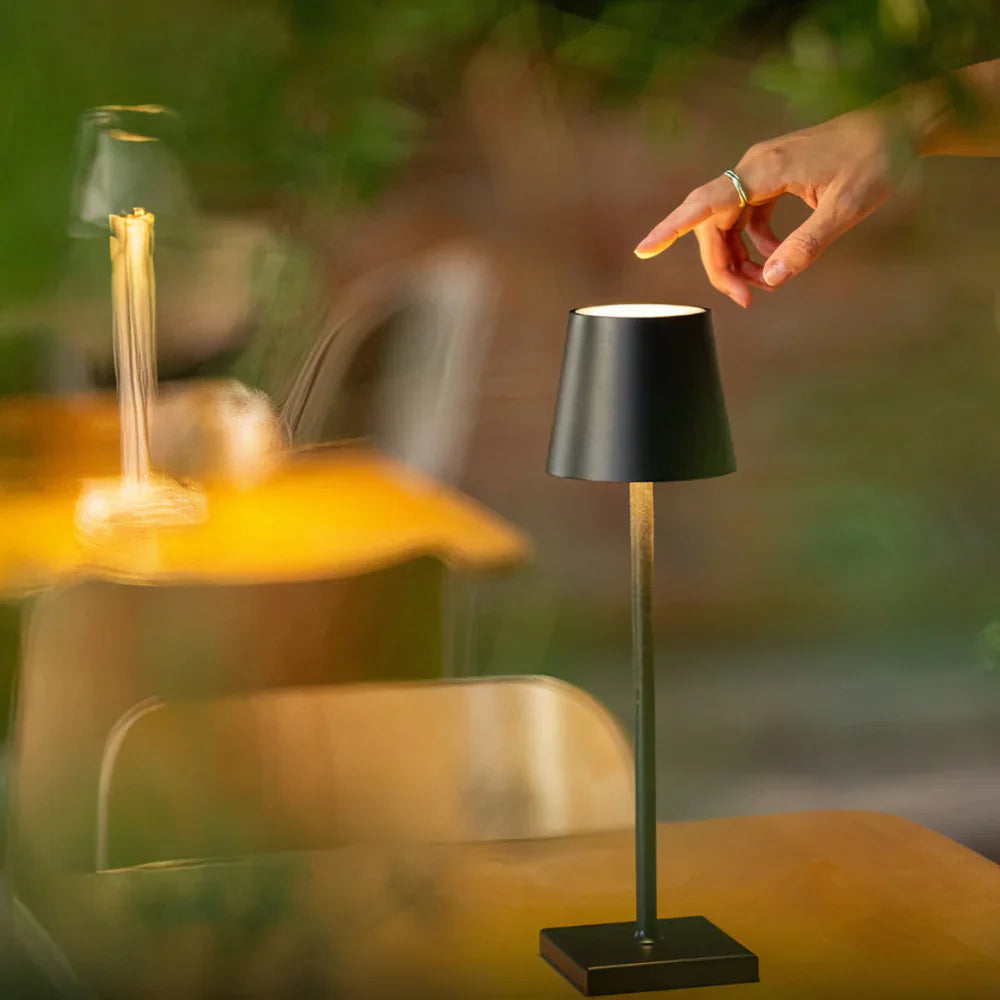 Draadloze Oplaadbare Tafellamp Touch Bediening IP65 Waterdicht Dimbaar Warm Koud Wit Licht Binnen Buiten | Sansoti