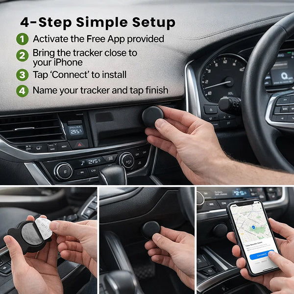 Realtime GPS Voertuigvolger Compacte Tracker Smartphone Android iOS Auto Motor Fiets 24/7 Locatiebewaking Tracking | Sansoti