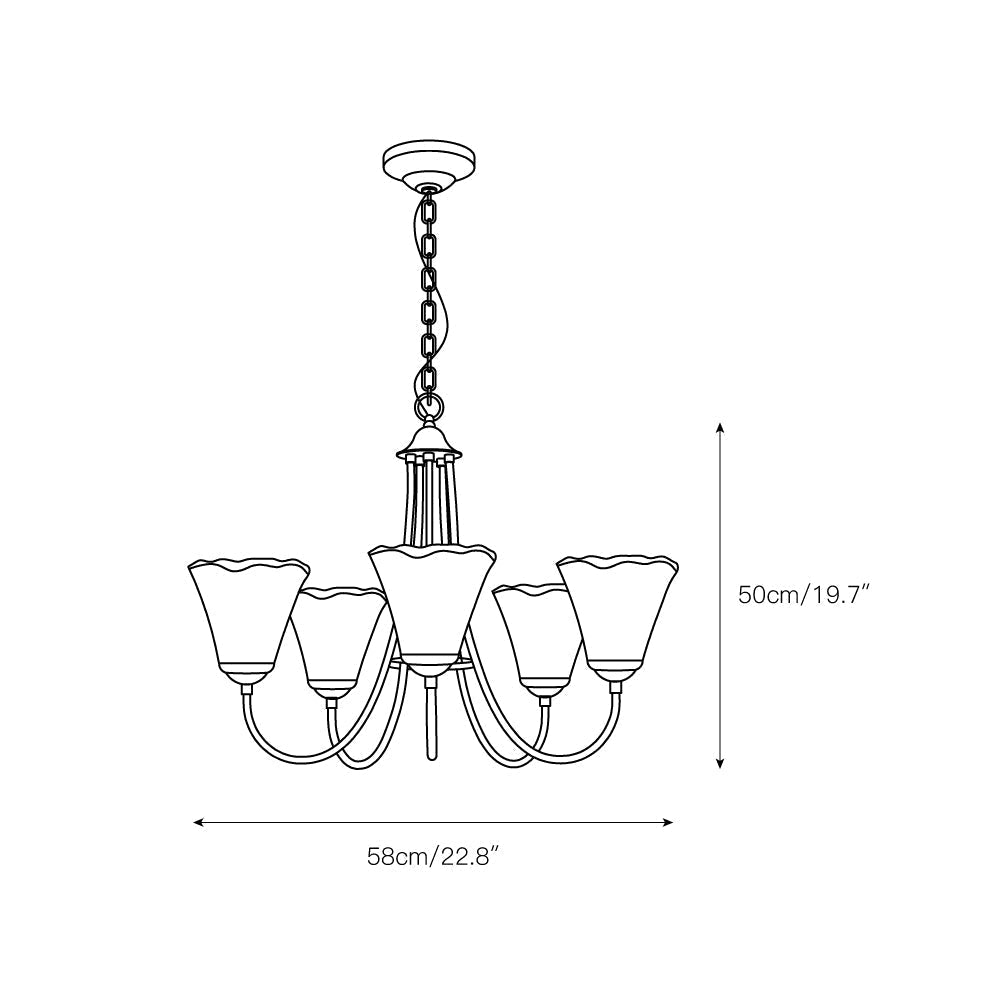 Kroonluchter Messing met Amber Glazen Kappen Meerdere Lichtpunten Hanglamp Eettafel Woonkamer E14 Sfeerverlichting | Sansoti