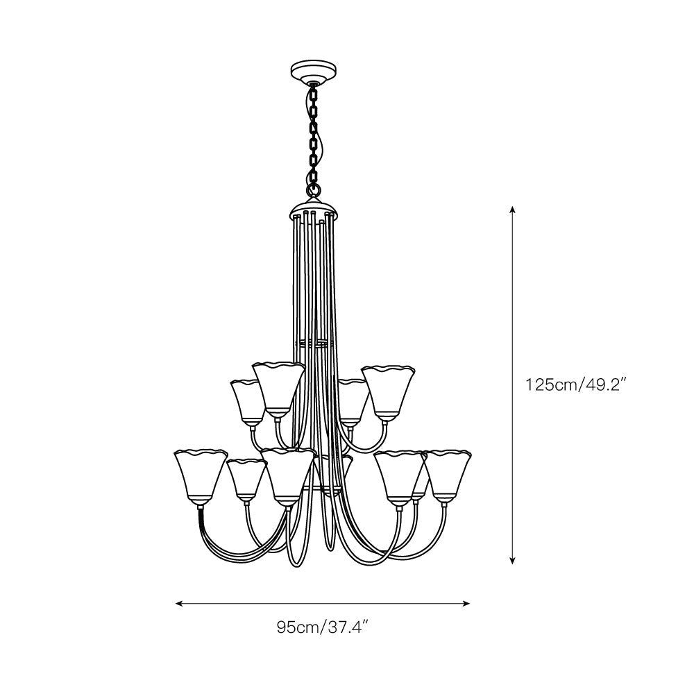 Kroonluchter Messing met Amber Glazen Kappen Meerdere Lichtpunten Hanglamp Eettafel Woonkamer E14 Sfeerverlichting | Sansoti