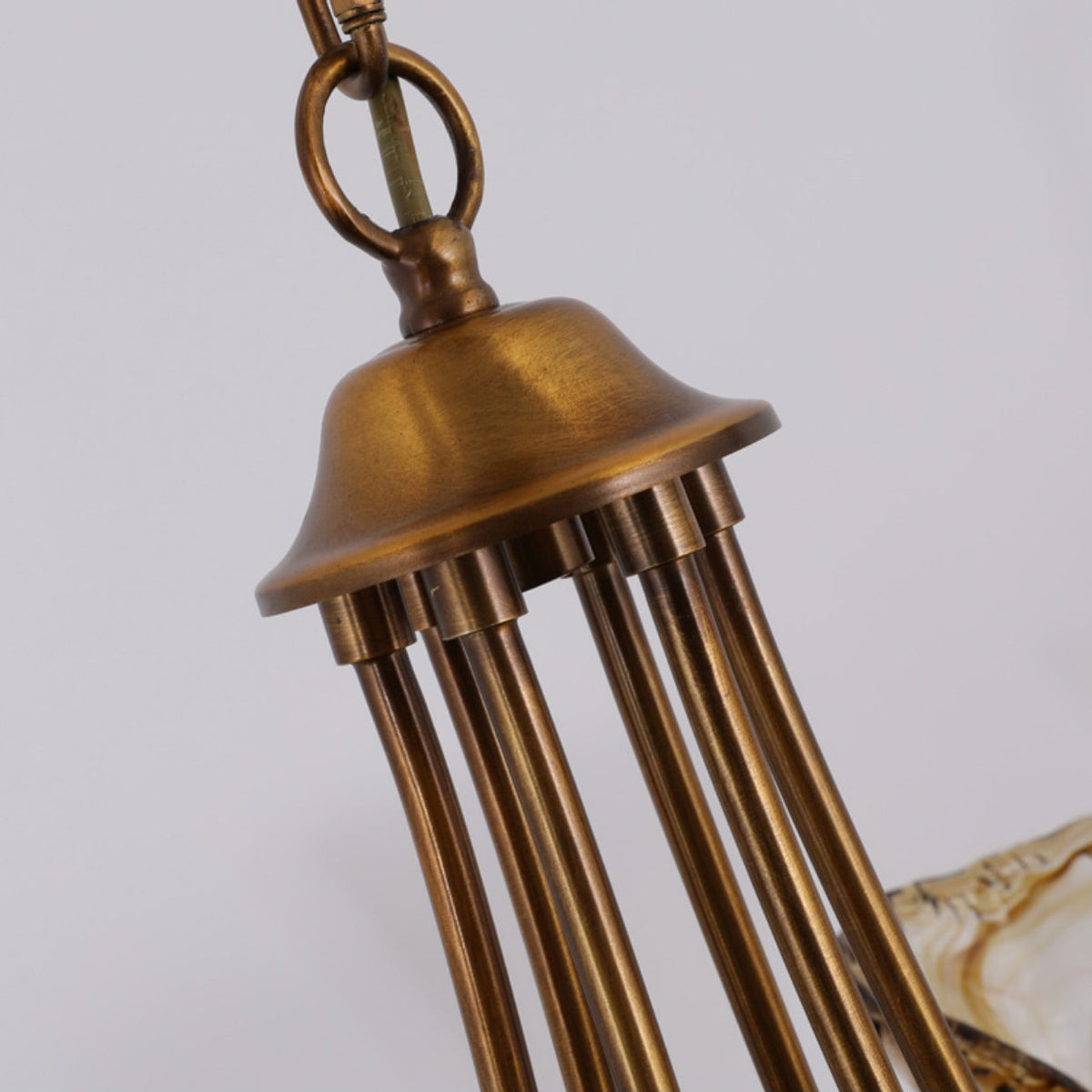 Kroonluchter Messing met Amber Glazen Kappen Meerdere Lichtpunten Hanglamp Eettafel Woonkamer E14 Sfeerverlichting | Sansoti