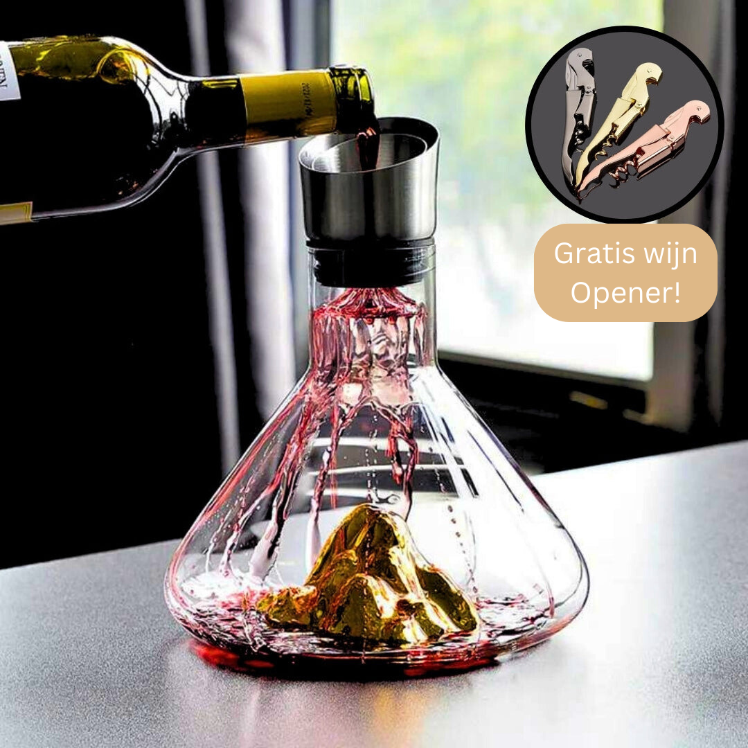 Wijnkaraf met Ijsberg Design – Kristalglas Decanter met 12-Kanaals Beluchtingssysteem voor Optimale Wijnsmaak | Sansoti