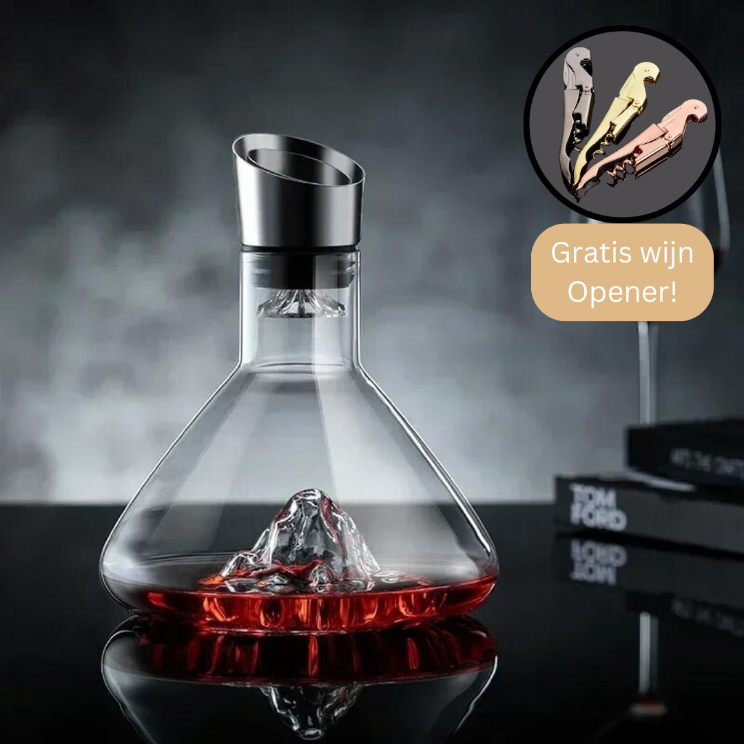 Wijnkaraf met Ijsberg Design – Kristalglas Decanter met 12-Kanaals Beluchtingssysteem voor Optimale Wijnsmaak | Sansoti