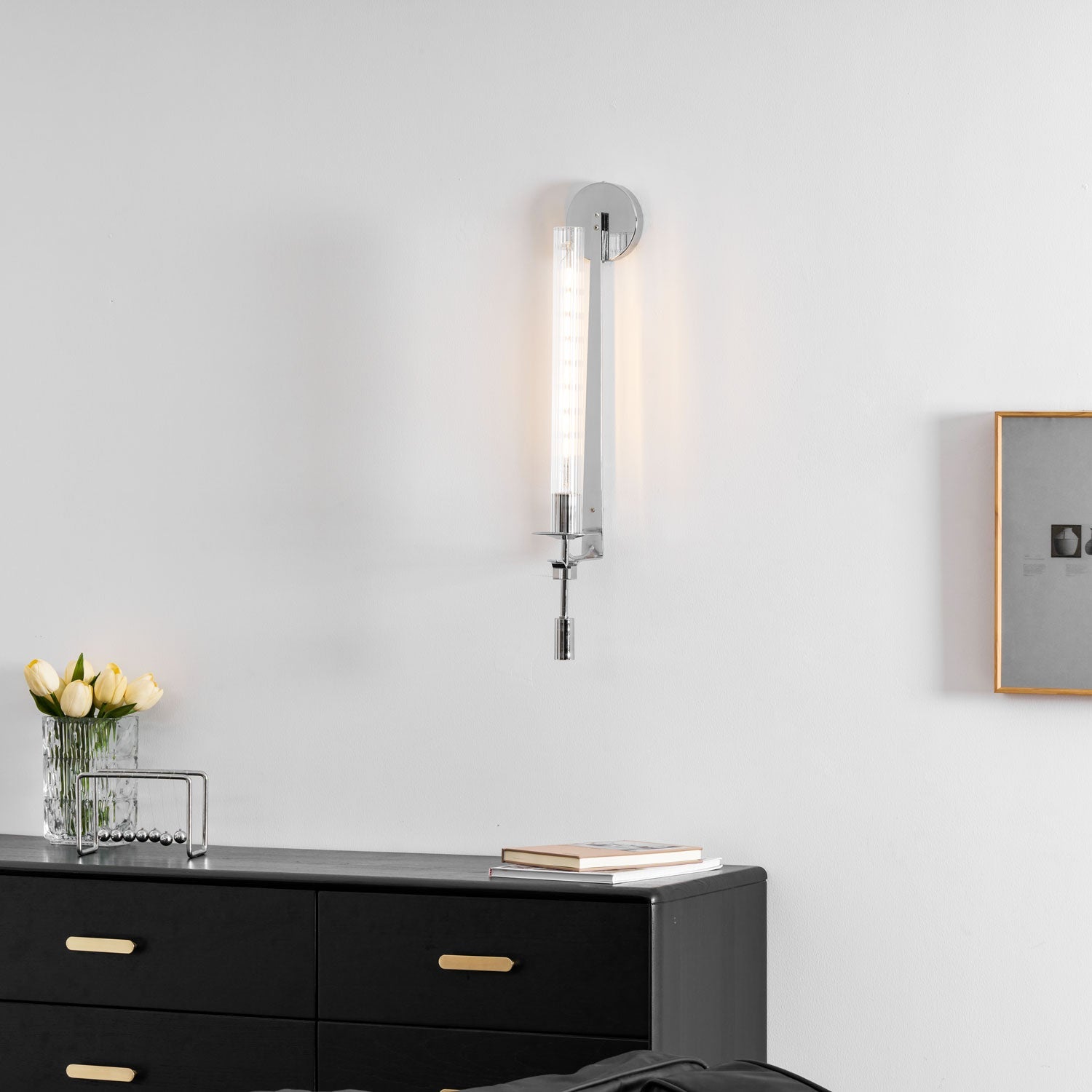 Klassieke Messing Wandlamp met Geribbeld Glas – 1940s Franse Stijl Cilinderlamp voor Gang Woonkamer Slaapkamer – E26 E27 Fitting – Enkel en Dubbel Lichtpunt | Sansoti
