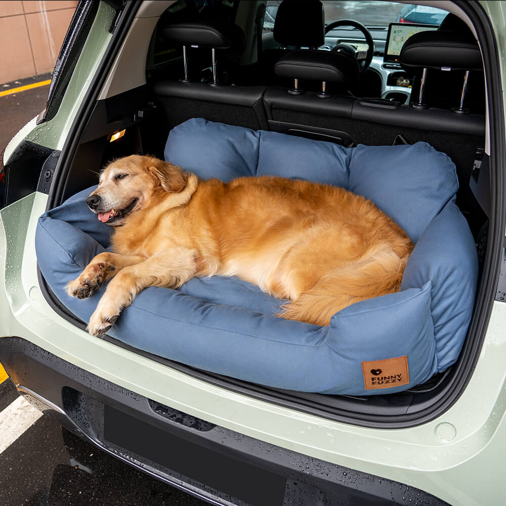 Hondenmand Auto Achterbank Medium/Large met Veiligheidsriemen & Opbergtasje - Comfortabel Veilig Reizen Hond | Sansoti