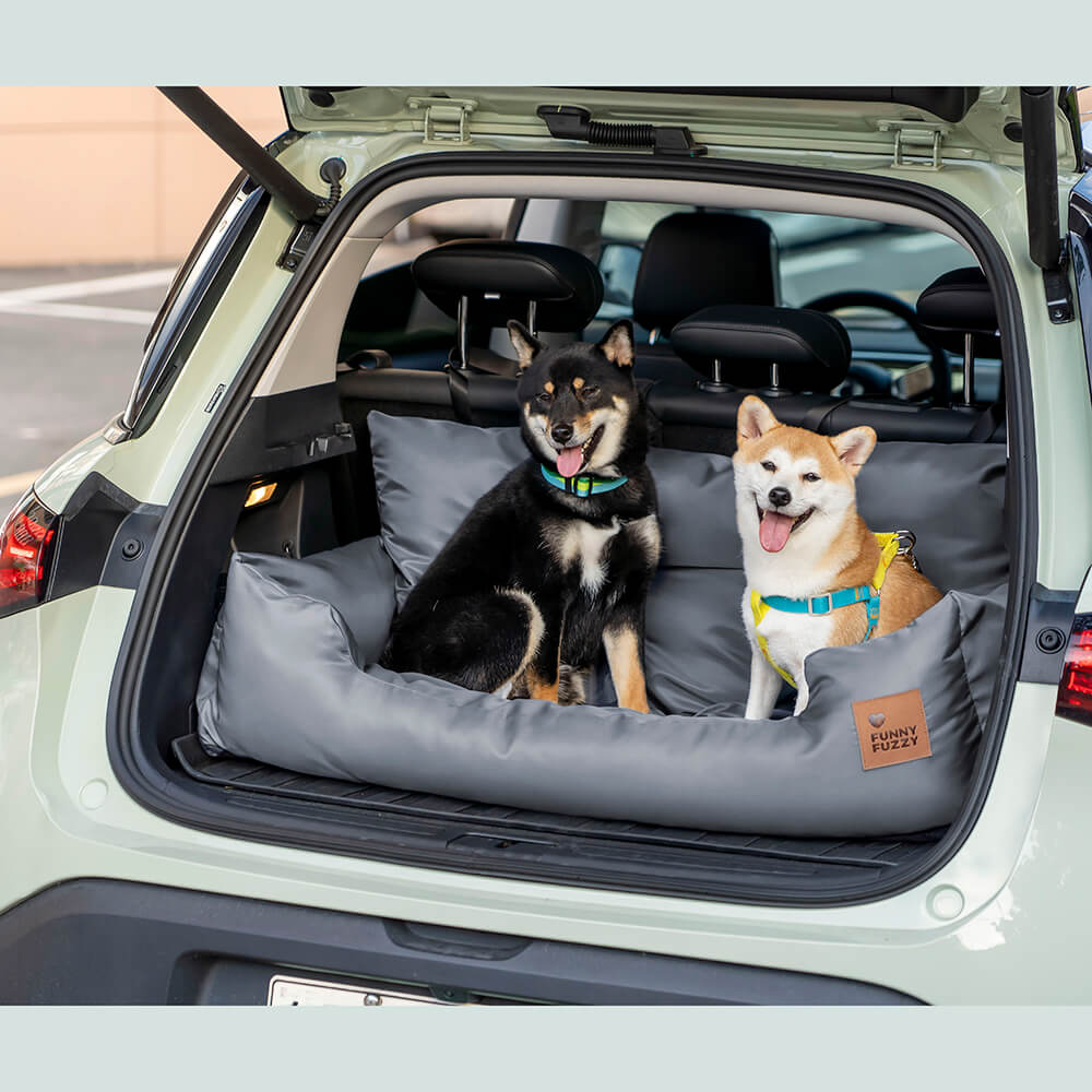 Hondenmand Auto Achterbank Medium/Large met Veiligheidsriemen & Opbergtasje - Comfortabel Veilig Reizen Hond | Sansoti