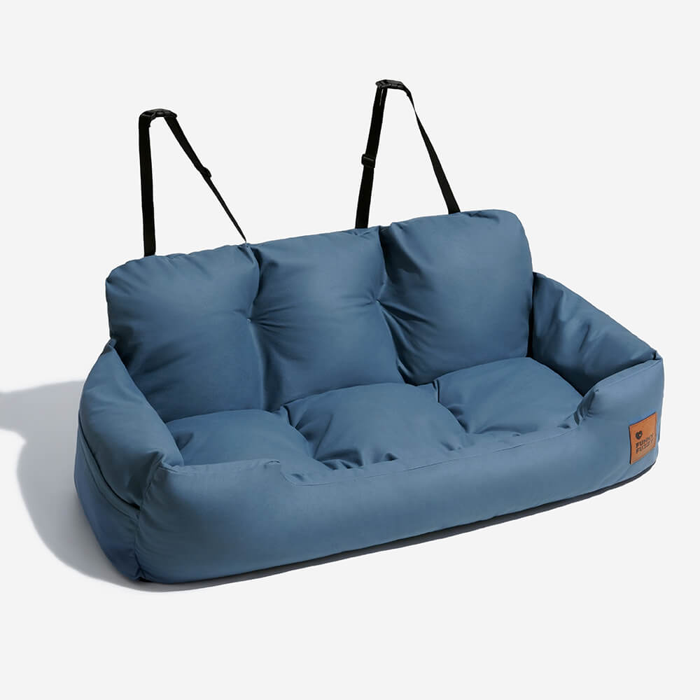 Hondenmand Auto Achterbank Medium/Large met Veiligheidsriemen & Opbergtasje - Comfortabel Veilig Reizen Hond | Sansoti