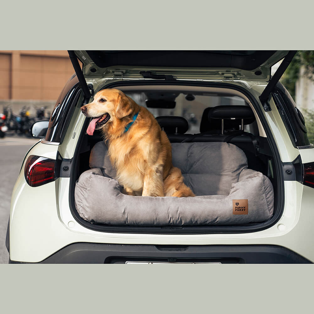 Hondenmand Auto Achterbank Medium/Large met Veiligheidsriemen & Opbergtasje - Comfortabel Veilig Reizen Hond | Sansoti