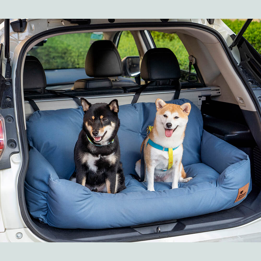 Hondenmand Auto Achterbank Medium/Large met Veiligheidsriemen & Opbergtasje - Comfortabel Veilig Reizen Hond | Sansoti
