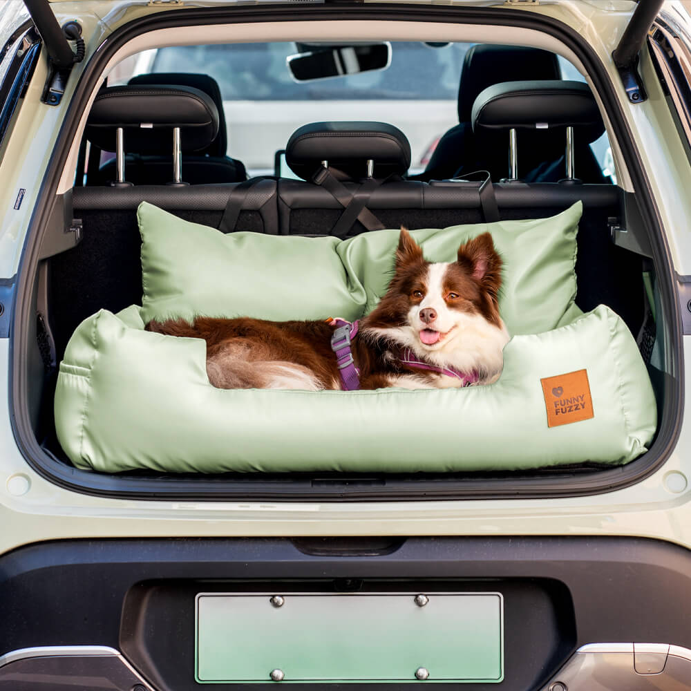 Hondenmand Auto Achterbank Medium/Large met Veiligheidsriemen & Opbergtasje - Comfortabel Veilig Reizen Hond | Sansoti