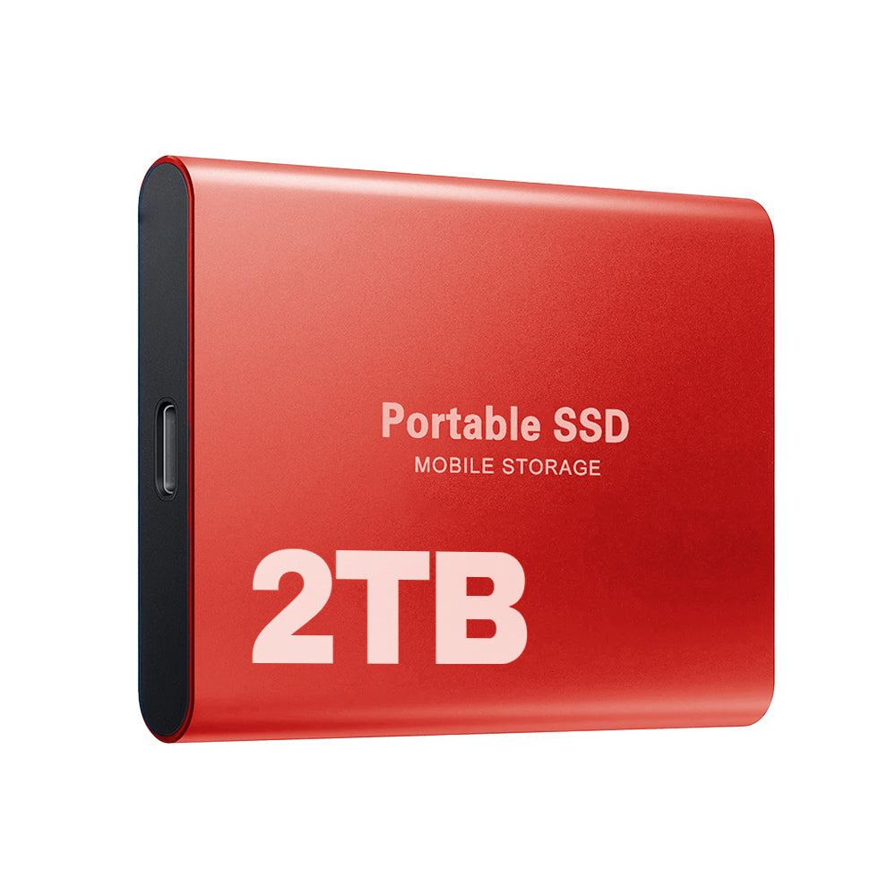 Externe SSD-schijf 2TB Zwart Blauw Rood voor snelle dataopslag backup laptop computer | draagbare solid state drive mobiel werken thuiskantoor bestandsoverdracht high-speed USB universele compatibiliteit Windows macOS stoßbestendig | Sansoti