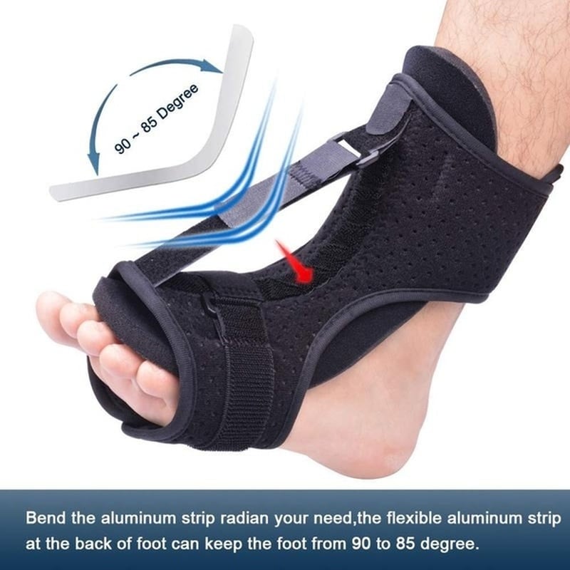 Attelle de nuit pour le soutien du pied, réglable, respirante et confortable, soulageant les douleurs aux pieds et favorisant la récupération en cas de fasciite plantaire | Sansoti