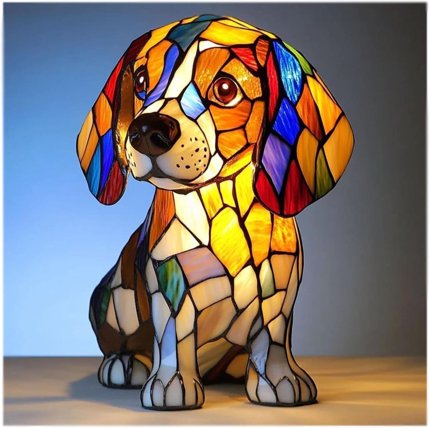 LED Nachtlampje Hond Beeldje 15 cm USB – Decoratieve Hondenrassen Sfeerlamp voor Slaapkamer Bureau Kinderkamer | Sansoti