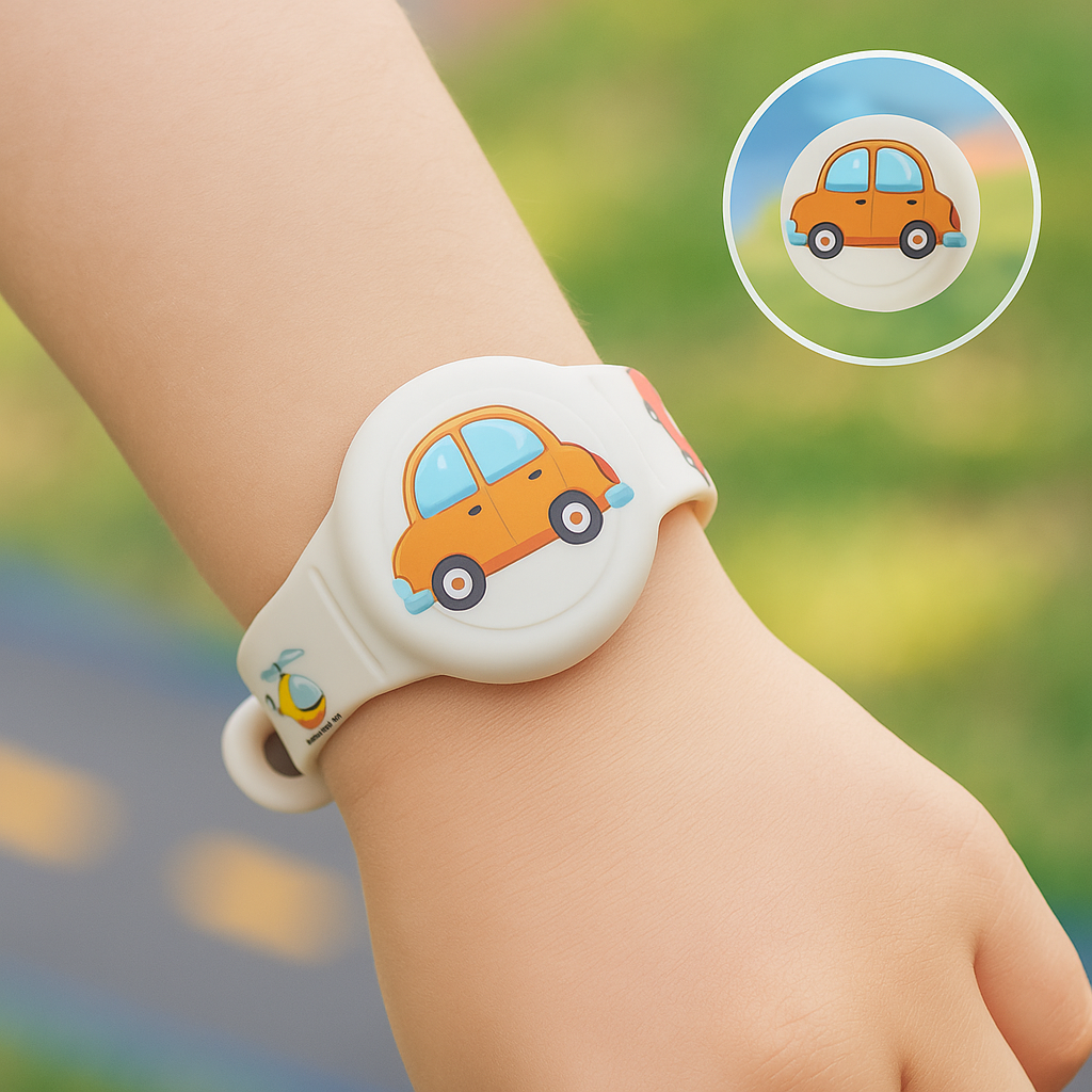 Siliconen Kinderarmband met Tracker-houder | Verstelbaar Sportarmband Speelse Designs | Sansoti