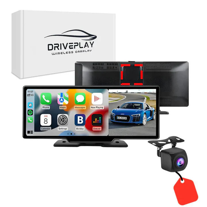 Kabelloses CarPlay & Android Auto Display – Universeller Auto-Bildschirm mit Touchscreen und GPS-Navigation für sicheres Freisprechen | Sansoti