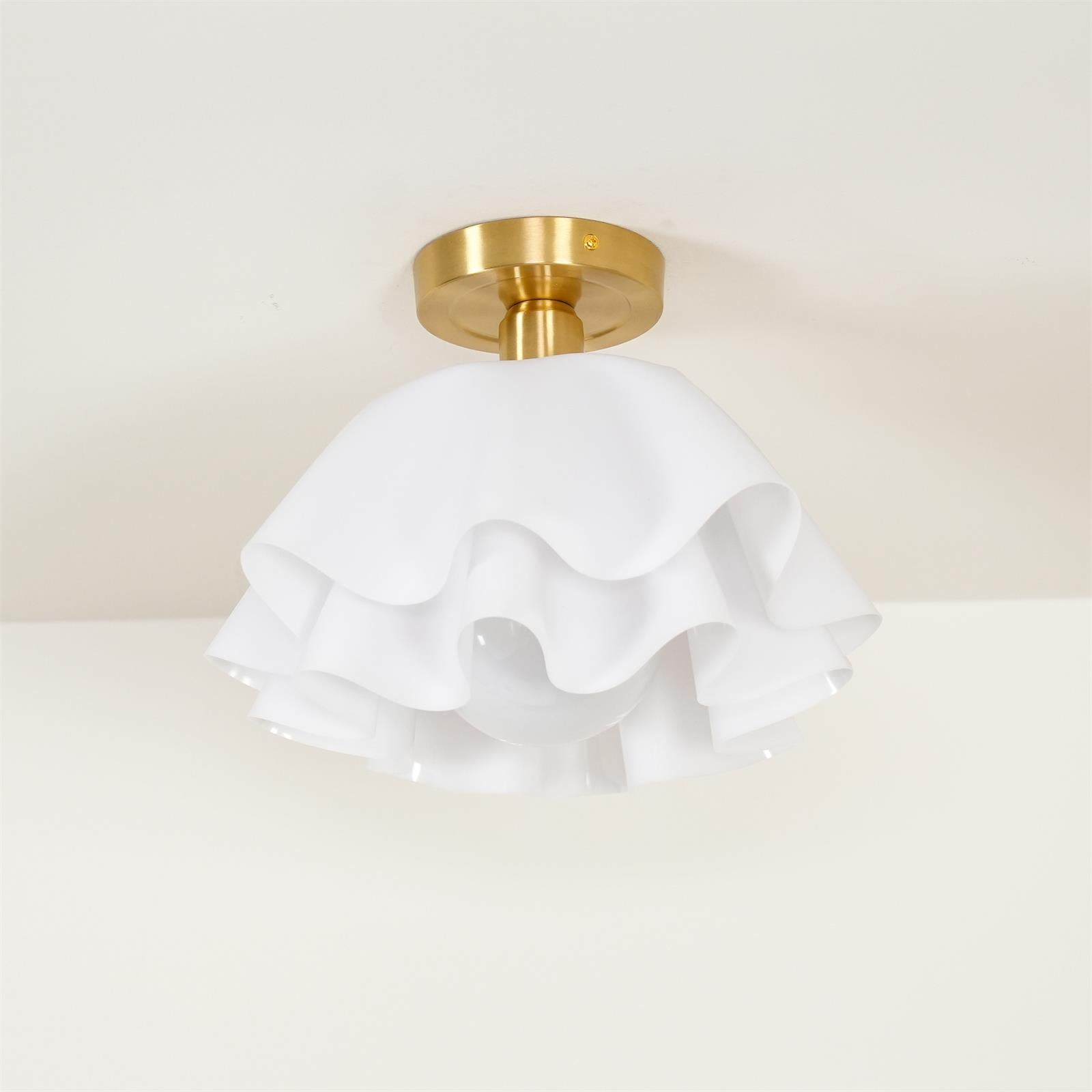 Plafondlamp Modern Gevouwen Design Acryl Koper E27 LED Woonkamer | Sansoti