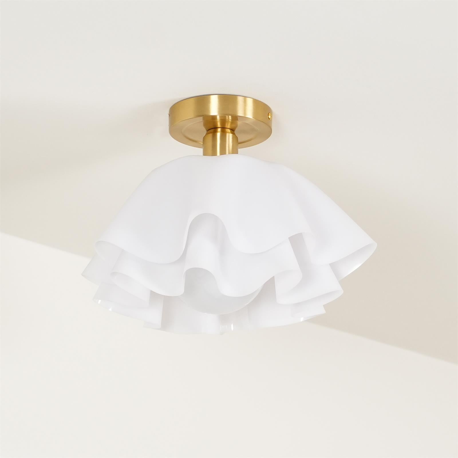 Plafondlamp Modern Gevouwen Design Acryl Koper E27 LED Woonkamer | Sansoti