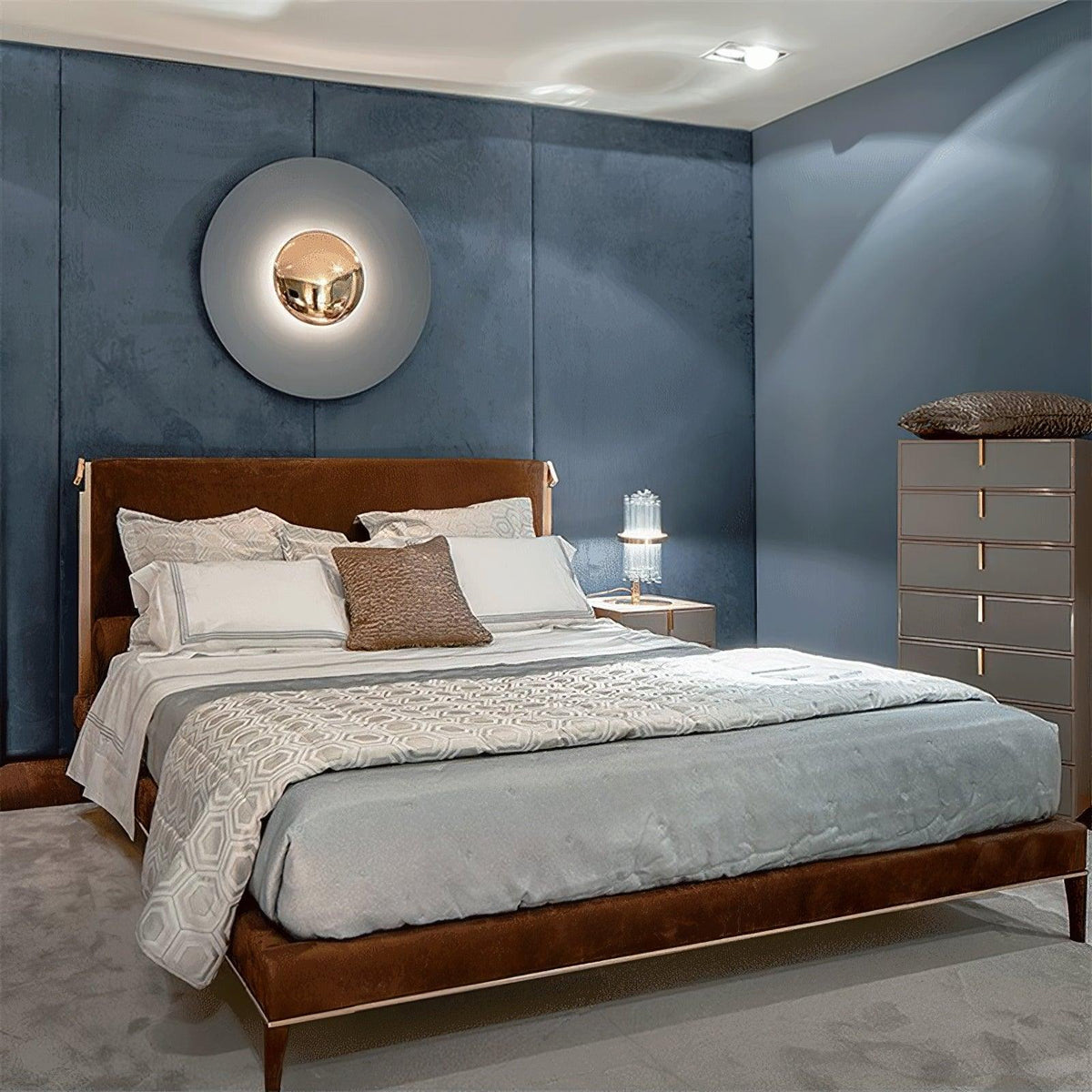 Runde LED-Wandleuchte Eclipse Metall Deckenleuchte Moderne minimalistische Beleuchtung Wohnzimmer Schlafzimmer | Sansoti