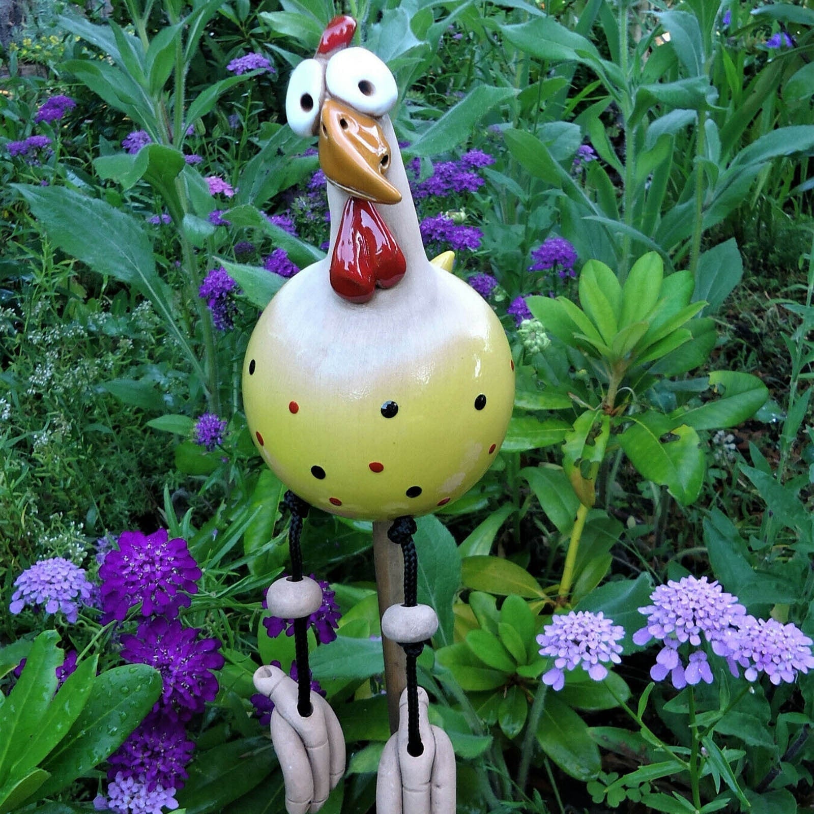 Decoratieve Kipdecoratie Weerbestendig Tuinbeeldje voor Hek of Terras | Sansoti