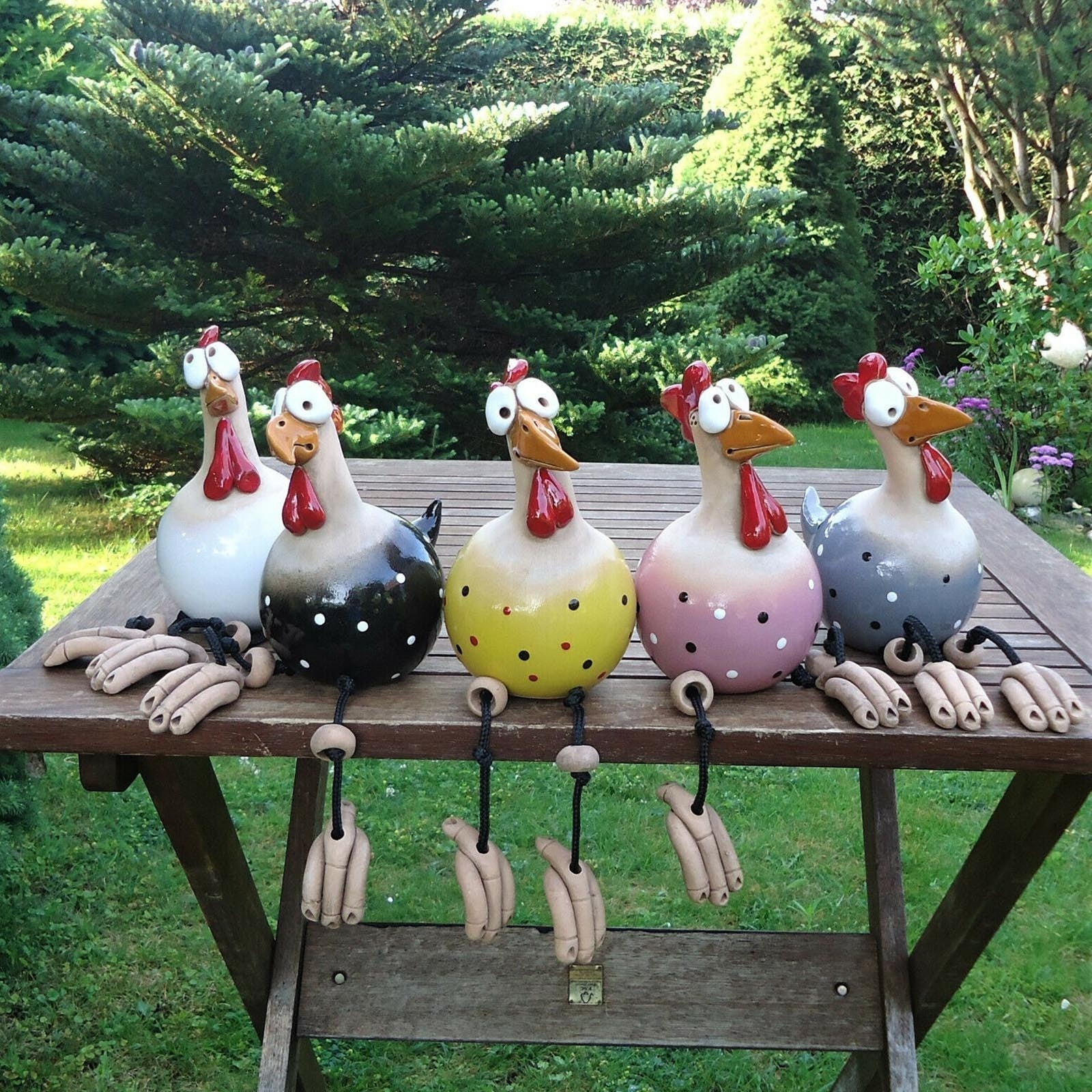 Statue de poules en résine pour jardin, terrasse et balcon – ensemble de décoration de jardin décorative | Restfield