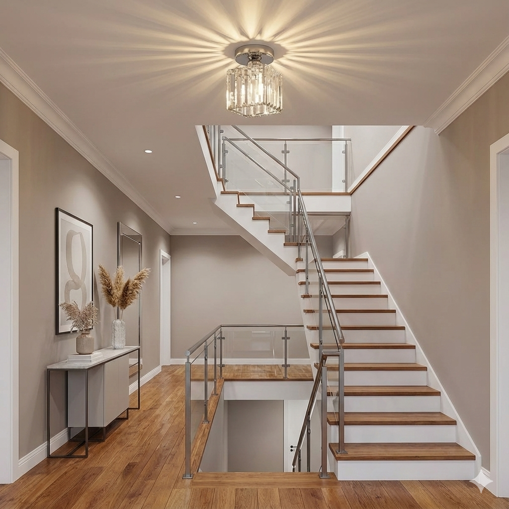 Plafondlamp Kristal Zwart Zilver Goud E27 Opbouw Modern Hal Woonkamer | Sansoti