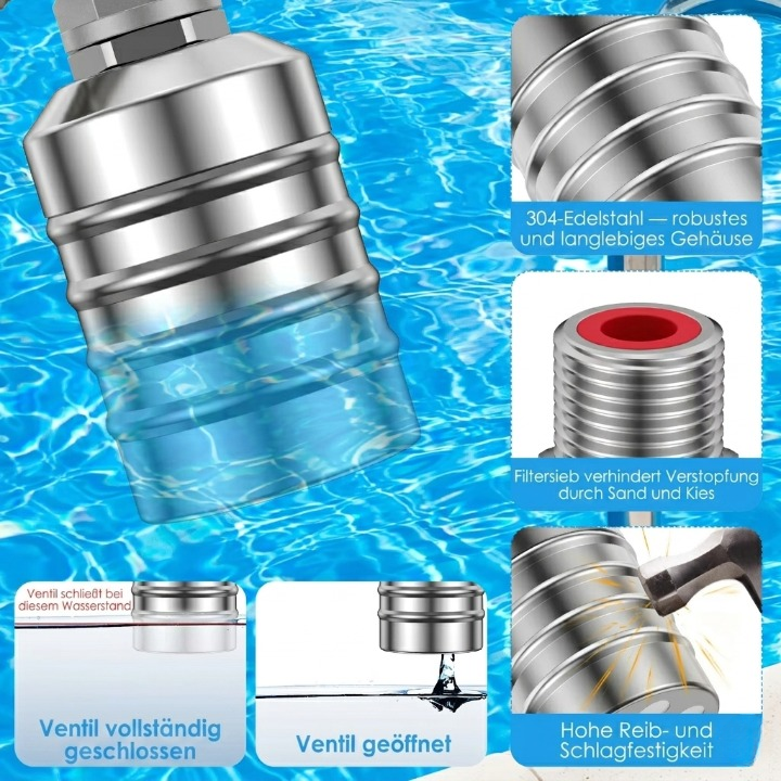 Vlotterventiel Automatisch RVS 304 Zonder Stroom voor Watertank Cisterne Regeling | Sansoti