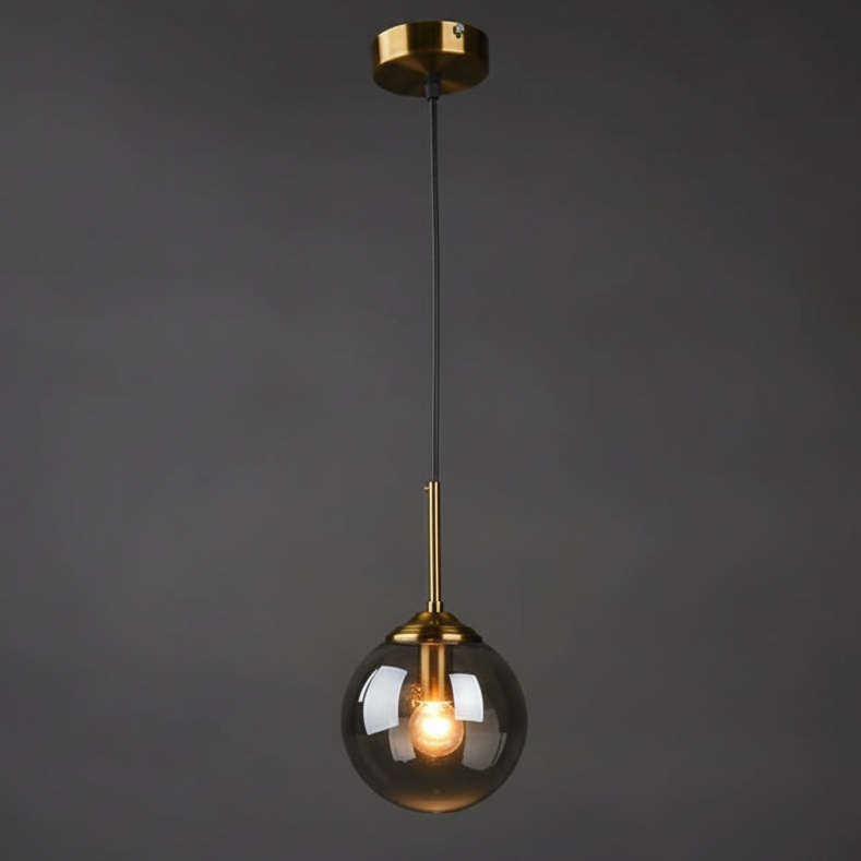 Glazen Hanglamp Modern Glas Metaal E27 Fitting Snoerpendel Verlichting Slaapkamer Woonkamer 15cm Diameter | Sansoti
