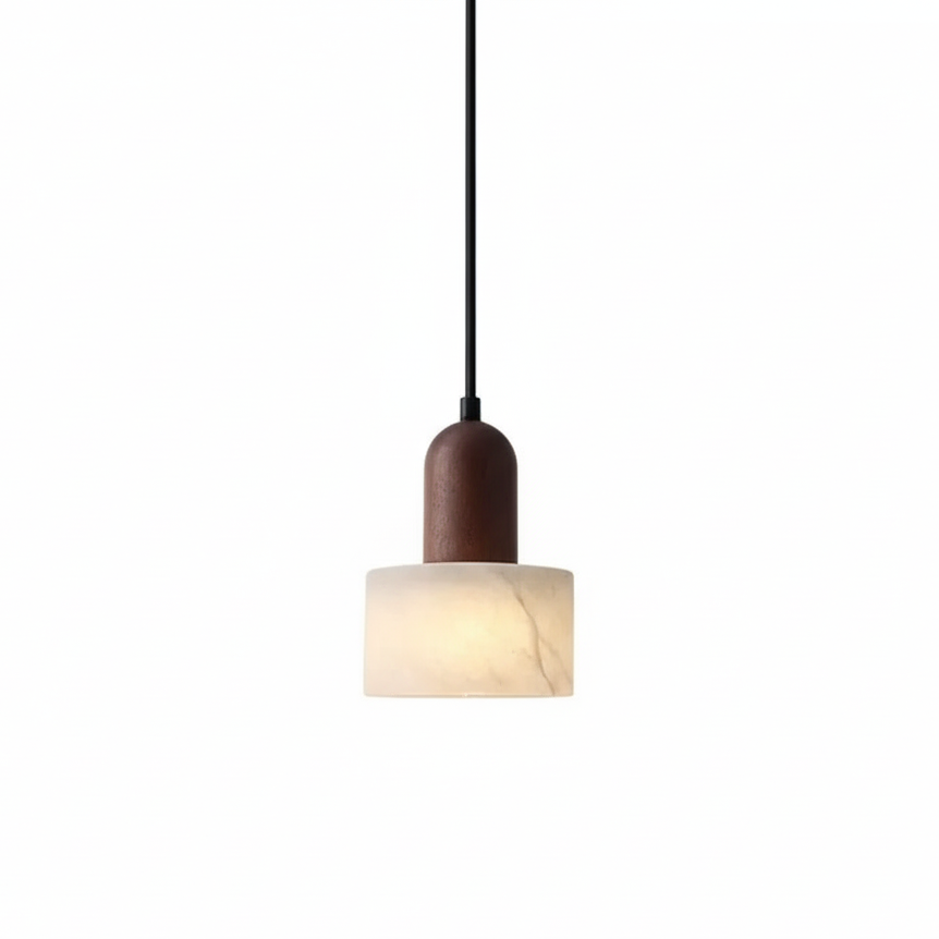 Hängeleuchte Marmor Jade-Weiß Kabelpendel Naturstein LED 12 cm Esszimmer Wohnzimmer Designbeleuchtung Stimmungsbeleuchtung | Sansoti