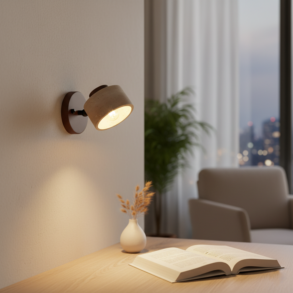 Wandlamp Travertin Steen LED E27 3000K Japandi Compact Rond | Sansoti