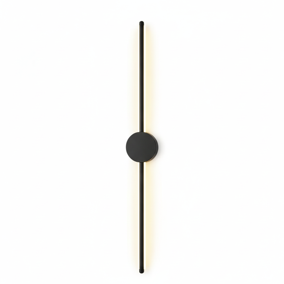 Smalle wandlamp LED aluminium zwart 60-100cm slaapkamer gang studeerkamer warmwit indirect sfeerlicht modern | Sansoti