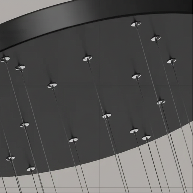 Cylindryczna lampa spotowa - żyrandol z metalu, ściemnialna, LED, do klatki schodowej i holu, regulowana, nowoczesny design, 1-30 punktów świetlnych | Sansoti