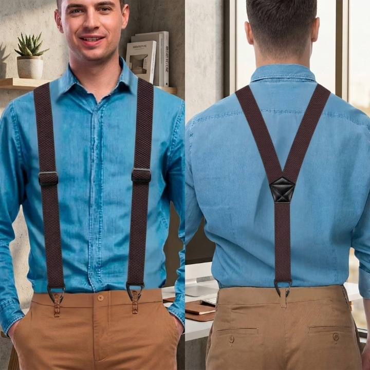 Herenbretels met Haakclips – Verstelbaar X-Back en Y-Vorm voor Perfecte Pasvorm | Sansoti