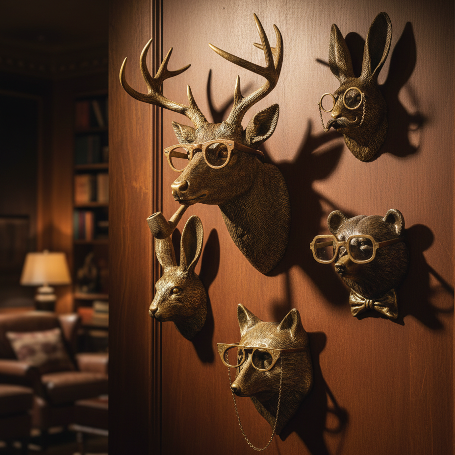 Dekoratives Hirschgeweih zur Wandmontage – Wanddekoration im Tierdesign für Wohnzimmer und Flur | Sansoti
