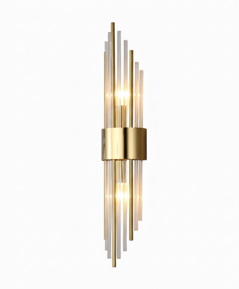 Kristallen Wandlamp met Gouden Afwerking voor Slaapkamer Hal Badkamer LED Verlichting Luxe Design Interieur | Sansoti