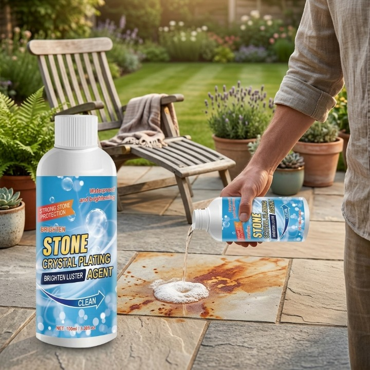 Steenreiniger Roest Oxidatie 100ml Set 2 Stuks Biologisch Afbreekbaar Graniet Marmer Beton Tegels Binnen Buiten Natuursteen Vlekverwijderaar | Sansoti