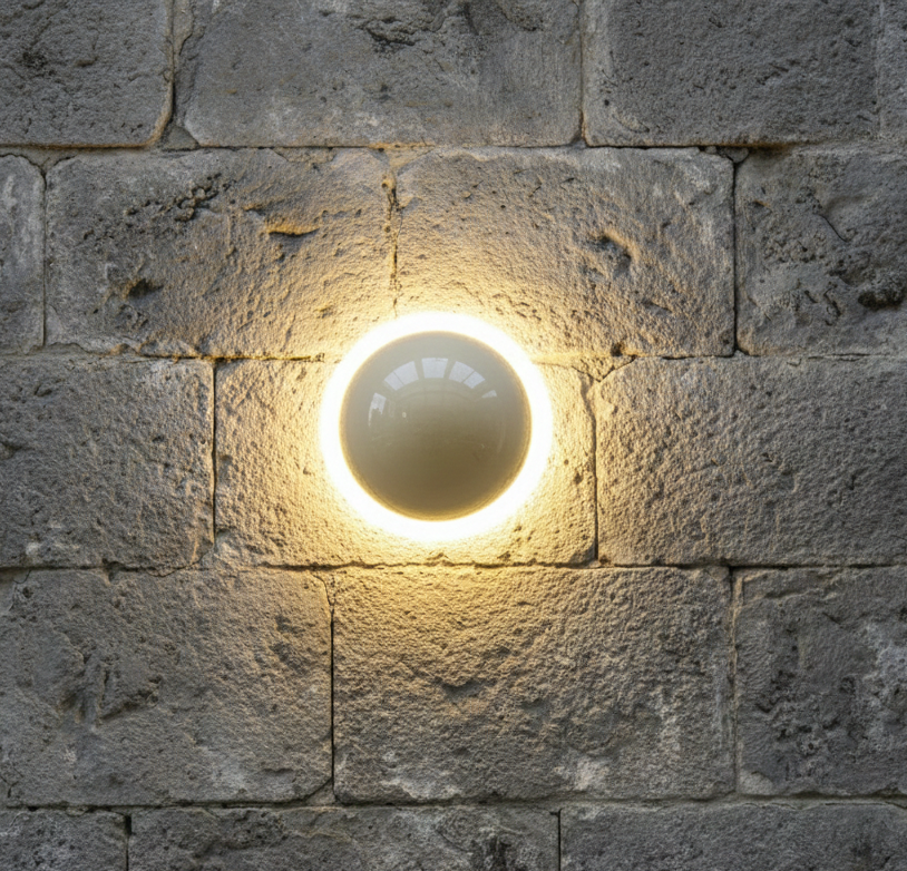 Ronde Wandlamp Metaal LED 16 cm Scandinavisch Design Sfeervol Licht Slaapkamer Hal Gang Woonkamer Brons | Sansoti