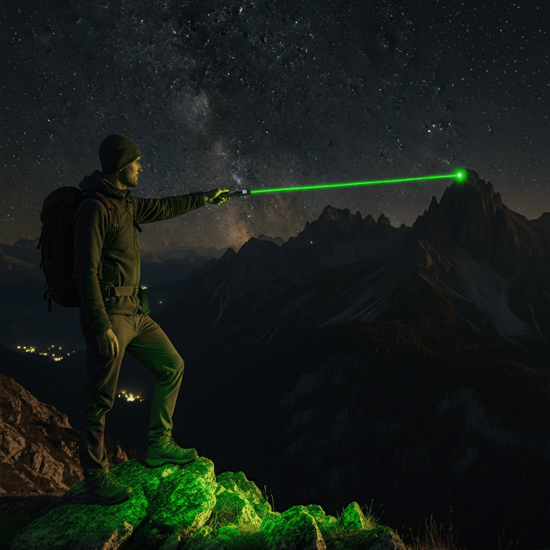 Laserpen 10000m Bereik USB Oplaadbaar Metaal Instelbare Focus Rood Groen | Sansoti