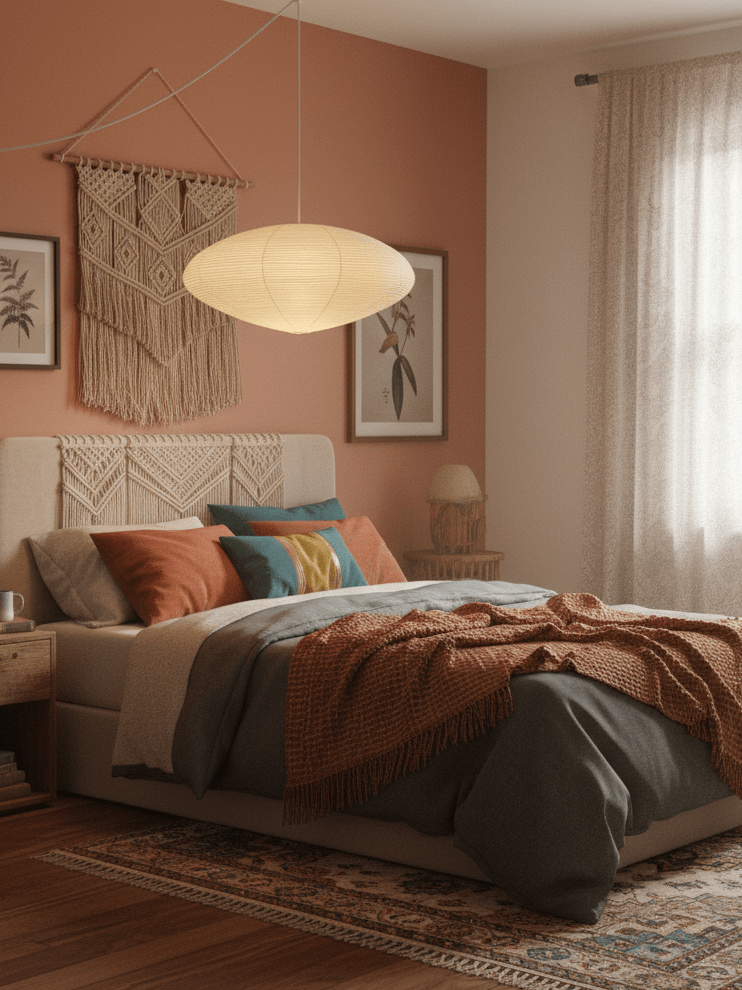 Handgemaakte Washi Papieren Hanglamp – Japans Design met E26/E27 Fitting – Zachte Verlichting voor Woonkamer, Slaapkamer & Eetkamer – Met Montagehaakjes | Sansoti