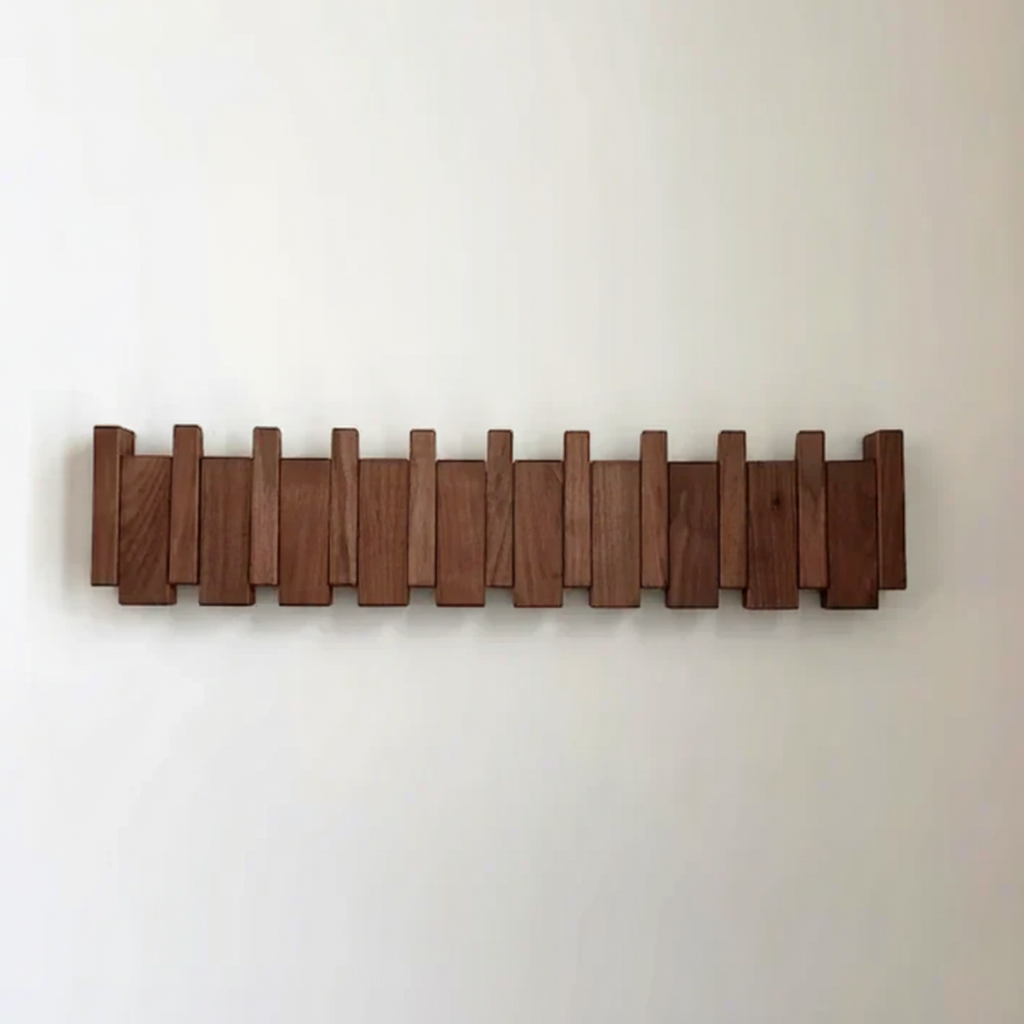 Wandkapstok Hout Piano Vormgeving 4-8 Haken Scandinavisch Design Hal Slaapkamer Garderobe Wand Opslag | Sansoti