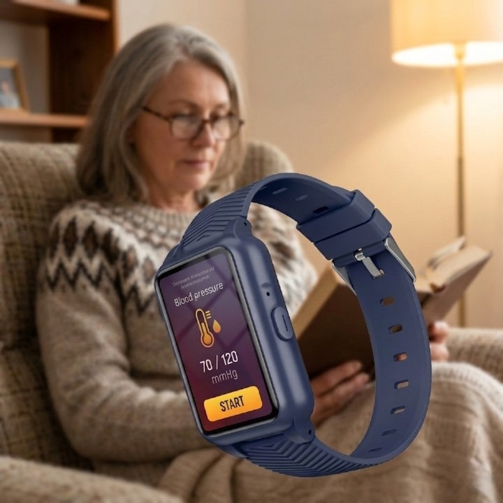 Smartwatch Senioren met Valdetectie SOS GPS 4G IP67 Waterdicht Medicijnherinnering Veiligheidszone Alarmering Hartslagmeting Bewegingstracking Ouderenhorloge Hulp | Sansoti