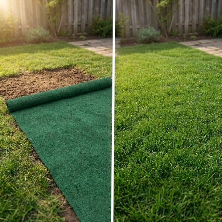 Grasmat Biologisch Afbreekbaar 300x20cm Gazon Kale Plekken Herstel Tuin Graszaad Mat Inzaaien Duurzaam 2 Stuks | Sansoti