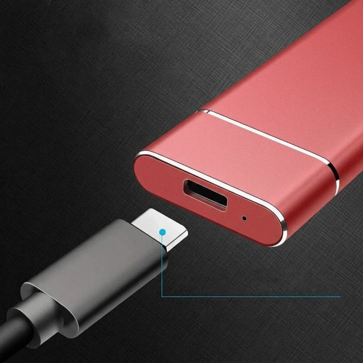 Externe SSD 8TB USB 3.1 Type-C Aluminium Plug Play PC Mac Smart TV Draagbare Harde Schijf Opslag Backup Zilver Zwart Blauw Rood | Sansoti