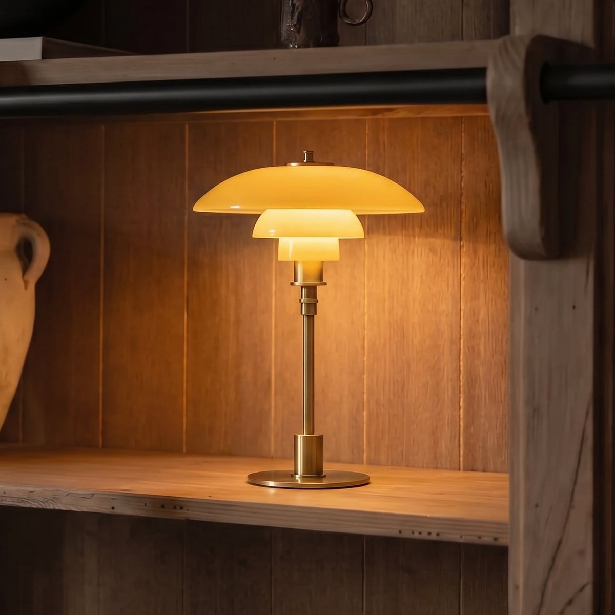 Tafellamp met Drie Glazen Kappen Dimbaar E27 LED Verlichting Leeslamp Nachtkastje Slaapkamer Scandinavisch | Sansoti