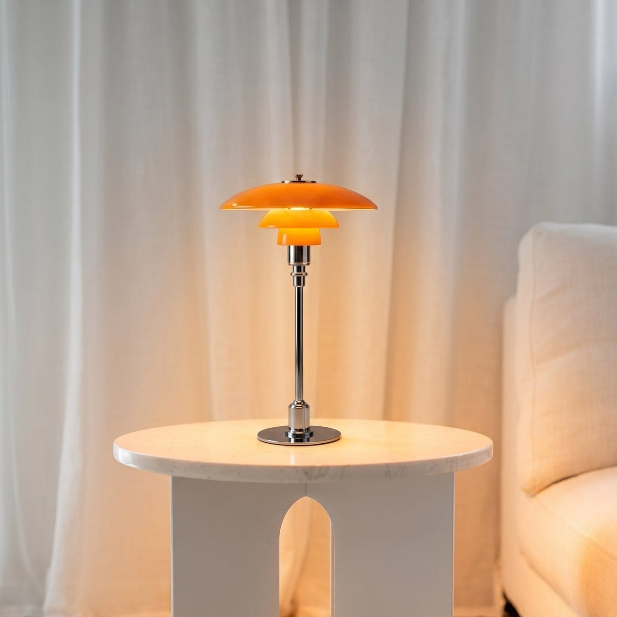 Tafellamp met Drie Glazen Kappen Dimbaar E27 LED Verlichting Leeslamp Nachtkastje Slaapkamer Scandinavisch | Sansoti