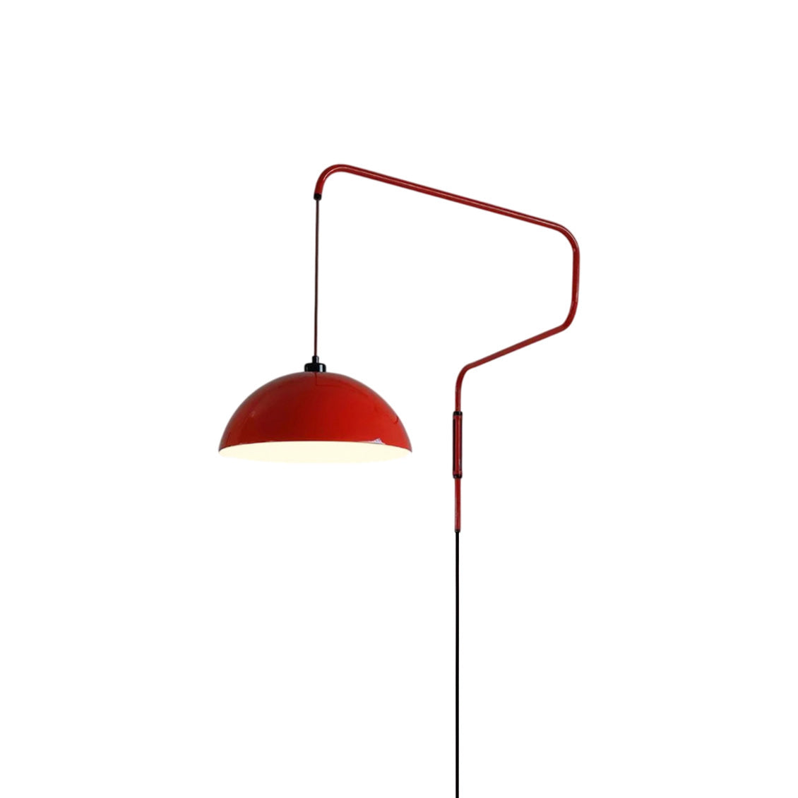Geometrische Wandlamp Plug-In met Dimfunctie – Rood & Zwart Metalen Design – 3 Maten S/M/L | Sansoti