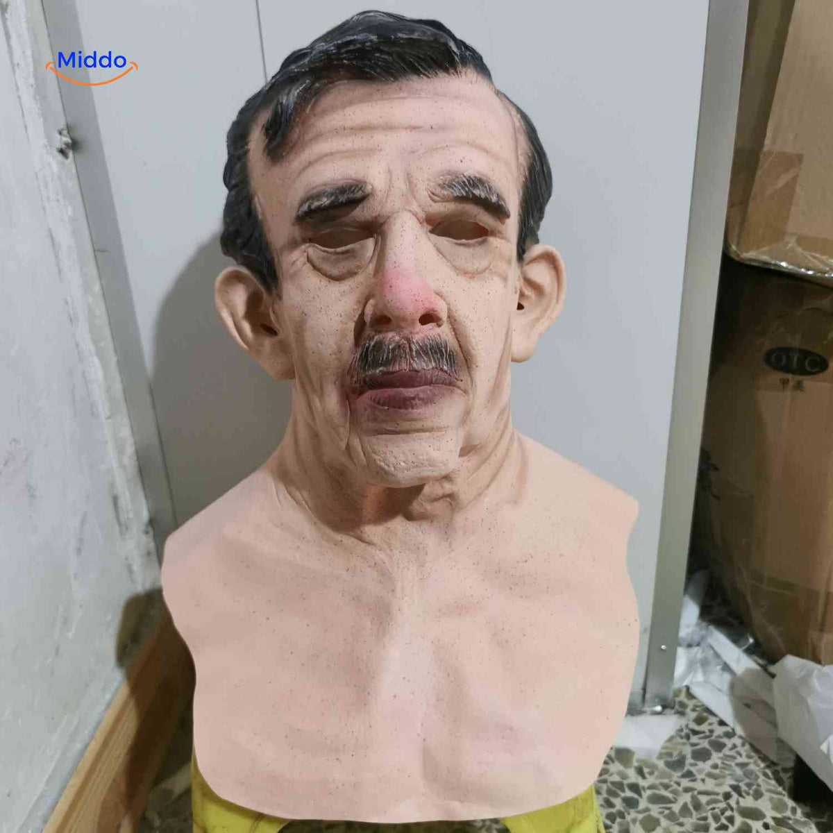 Realistic Latex Mask Older Man Woman Alien Halloween Cosplay Breathable Elastic Costume Party Costume | Sansoti