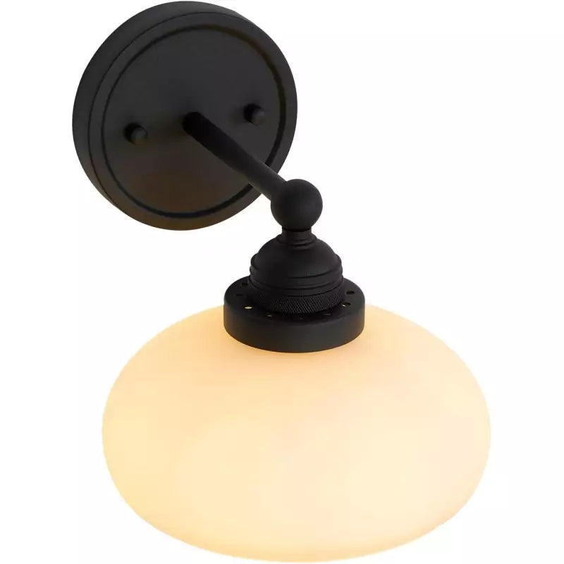 Vintage Wandlamp Melkwit Glas Industriële Stijl Verlichting Slaapkamer Gang | Sansoti