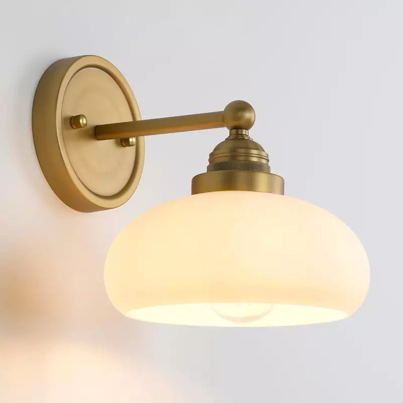 Vintage Wandlamp Melkwit Glas Industriële Stijl Verlichting Slaapkamer Gang | Sansoti